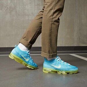 Nike Air VaporMax Flyknit Baltic Blue Citron Tint DV1678-400 Size 13 New, no box